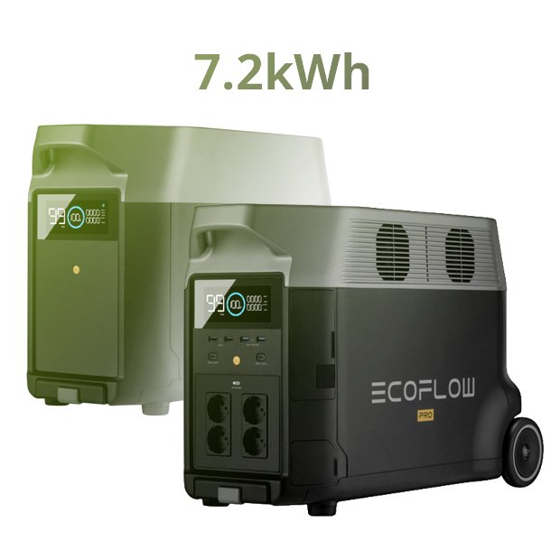 EcoFlow DELTA Pro Portable Power Station + extra battery (2x 3600W)