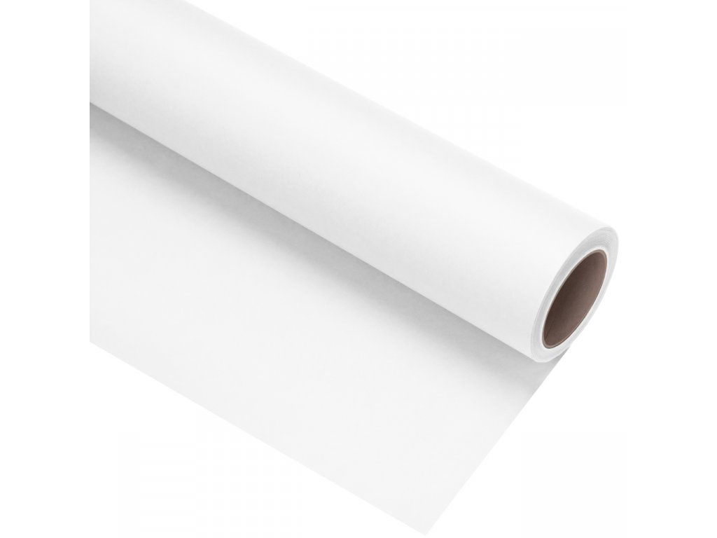 Bílé papírové pozadí 1,35x11m (+ 300Kč za každý spotřebovaný metr)