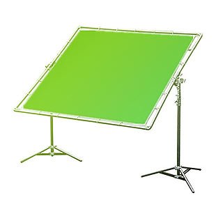 12x12' Greenscreen + frame and stands (3,6x3,6m)