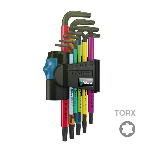 Wera 024179 Zástrčné klíče Torx 967/9 TX Multicolour HF 1 s přidržovací funkcí (Sada 9 dílů)