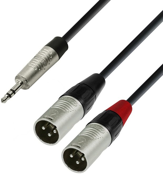 3,5mm jack to 2x XLR male (Rode wireless to sound recorders)