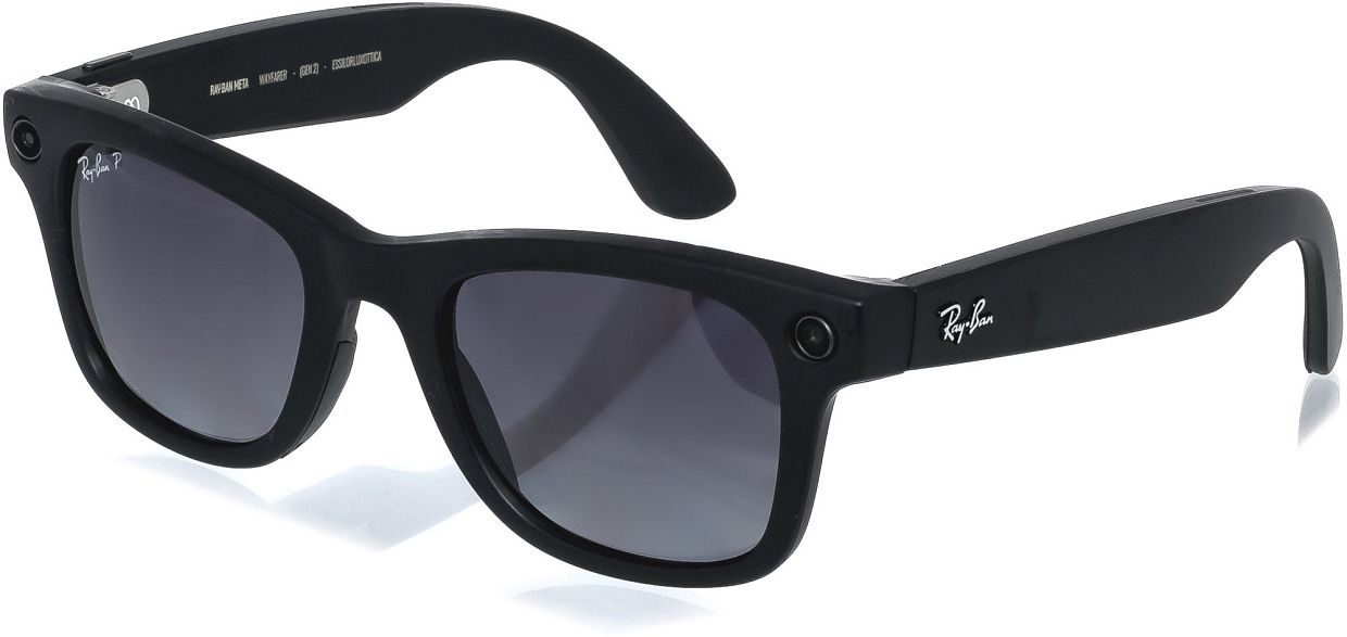 Product Meta Ray-Ban Wayfarer Glasses (Matte Black Polarized Gradient, Large, Gen 2)