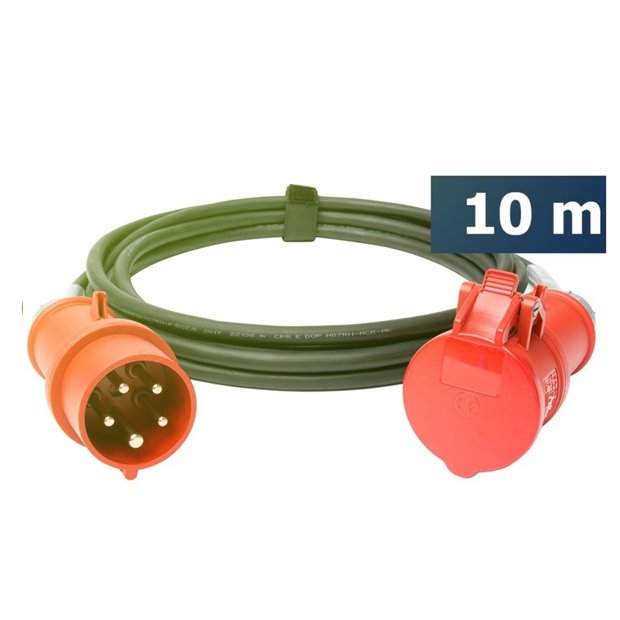 Power extension cord / extension cable CEE 16A 400V 5P 10m